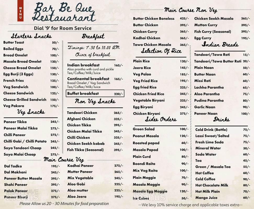 Restaurant Menu